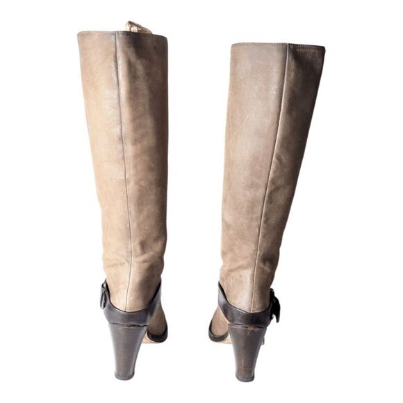 COLE HAAN Tantivy Tall Brown Leather Heeled Boot Size 7B - Picture 5 of 9